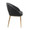 Renee Upholstered Contemporary Chair in Gold Metal and Black Faux Leather — side view