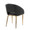 Renee Upholstered Contemporary Chair in Gold Metal and Black Faux Leather — rear three-quarter view