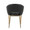 Renee Upholstered Contemporary Chair in Gold Metal and Black Faux Leather — back view