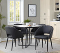 Renee accent chairs & seating in Black Metal, Black PU, featuring faux leather design and leather design