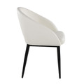 Renee accent chairs & seating in Black Metal, White PU, side view, featuring faux leather design and leather design