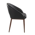 Renee accent chairs & seating in Walnut Metal, Black PU, side view, featuring faux leather design and leather design