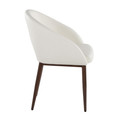 Renee accent chairs & seating in Walnut Metal, White PU, side view, featuring faux leather design and leather design