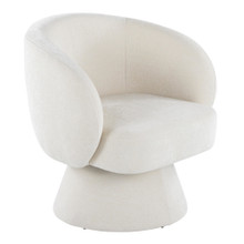Fran Contemporary Swivel Accent Chair in Cream Fabric — product view
