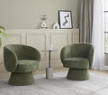 Fran accent chair in Green Fabric, featuring swivel