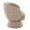 Fran accent chair in Light Brown Fabric, side view, featuring swivel