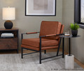 Franklin accent chairs & seating in Black Steel, Camel PU