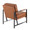 Franklin accent chairs & seating in Black Steel, Camel PU, back and side view