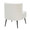 Luna accent chairs & seating in Black Metal, White Sherpa Fabric, back and side view, featuring upholstered seat