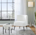 Luna accent chairs & seating in Black Metal, White Sherpa Fabric, featuring upholstered seat