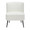 Luna accent chairs & seating in Black Metal, White Sherpa Fabric, front view, featuring upholstered seat
