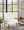 Fran Contemporary Slipper Chair in Black Metal and White Sherpa Fabric — lifestyle photo 3