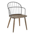 Riley Industrial Chair in Dark Walnut Wood and Black Metal — product view
