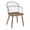 Riley Farmhouse Accent/Dining Arm Chair in Dark Walnut Wood, Brown Wood and Black Metal- Set of 2 — product view