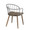 Riley Farmhouse Accent/Dining Arm Chair in Dark Walnut Wood, Brown Wood and Black Metal- Set of 2 — rear three-quarter view