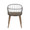 Riley Farmhouse Accent/Dining Arm Chair in Dark Walnut Wood, Brown Wood and Black Metal- Set of 2 — back view