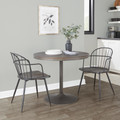 Riley accent chairs & seating in Black Metal, Dark Walnut Wood, featuring armrests