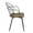 Riley Farmhouse Arm Chair in Black Metal and Dark Walnut Wood- Set of 2 — side view