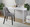 Rina dining chair in Black Wood, Grey Fabric, featuring upholstered seat