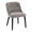 Rina Mid-Century Modern Dining Chair in Black Wood and Grey Fabric- Set of 2 — product view