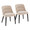 Rina dining chair in Black Wood, Light Brown Fabric, coordinated set view, featuring upholstered seat