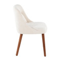 Rina accent chairs & seating in Walnut Wood, Cream Fabric, side view, featuring upholstered seat