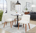 Rina accent chairs & seating in Walnut Wood, Cream Fabric, featuring upholstered seat