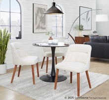 Rina accent chairs & seating in Walnut Wood, Cream Fabric, featuring upholstered seat