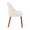 Rina Mid-Century Modern Chair in Walnut Wood and Cream Fabric- Set of 2 — side view