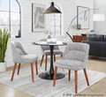 Rina accent chairs & seating in Walnut Wood, Grey Fabric, featuring upholstered seat