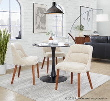 Rina accent chairs & seating in Walnut Wood, Light Brown Fabric, featuring upholstered seat