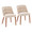 Rina accent chairs & seating in Walnut Wood, Light Brown Fabric, coordinated set view, featuring upholstered seat