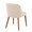 Rina accent chairs & seating in Walnut Wood, Light Brown Fabric, back and side view, featuring upholstered seat