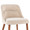 Rina accent chairs & seating in Walnut Wood, Light Brown Fabric, close-up detail, featuring upholstered seat