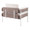 Kari accent chair in White Metal, Grey Wood, Cream Fabric, back and side view, featuring upholstered seat