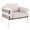 Kari accent chair in White Metal, Grey Wood, Cream Fabric, product view, featuring upholstered seat