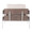 Kari accent chair in White Metal, Grey Wood, Cream Fabric, back view, featuring upholstered seat