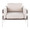 Kari accent chair in White Metal, Grey Wood, Cream Fabric, front view, featuring upholstered seat