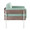 Kari accent chair in White Metal, Grey Wood, Light Green Fabric, side view, featuring upholstered seat