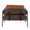 Kari Farmhouse Accent Chair in Black Metal, Grey Wood and Camel Faux Leather — back view