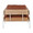Kari accent chair in White Metal, Natural Wood, Camel PU, back view, featuring upholstered seat