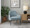 Marcel accent chair in Black Metal, Light Blue Fabric, featuring upholstered seat