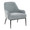 Marcel accent chair in Black Metal, Light Blue Fabric, product view, featuring upholstered seat