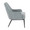 Marcel accent chair in Black Metal, Light Blue Fabric, side view, featuring upholstered seat