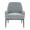 Marcel accent chair in Black Metal, Light Blue Fabric, front view, featuring upholstered seat