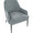 Marcel accent chair in Black Metal, Light Blue Fabric, top view, featuring upholstered seat