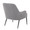 Marcel accent chair in Black Metal, Light Grey Fabric, back and side view, featuring upholstered seat