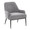 Marcel accent chair in Black Metal, Light Grey Fabric, product view, featuring upholstered seat