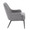 Marcel accent chair in Black Metal, Light Grey Fabric, side view, featuring upholstered seat