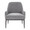 Marcel accent chair in Black Metal, Light Grey Fabric, front view, featuring upholstered seat